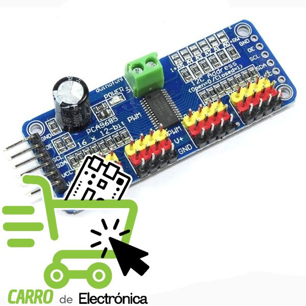 CONTROLADOR DE SERVOS 16 CANALES PCA9685