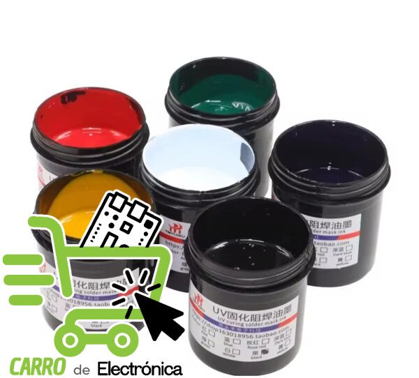 RESINA PCB TINTA DE MASCARA ANTISOLDADO, CURADO LUZ UV, 100G