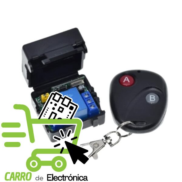 KIT CONTROL Y RECEPTOR RF 433MZ COCHERA, 12V