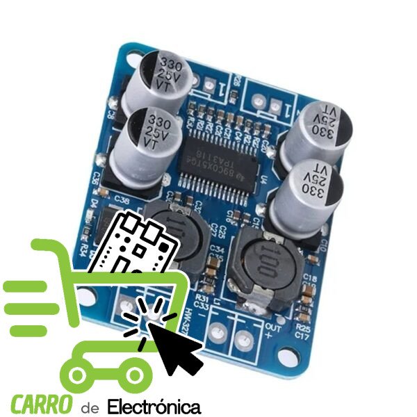 MODULO AMPLIFICADOR DE AUDIO MONO TPA3118, 1X60W, 8-12V