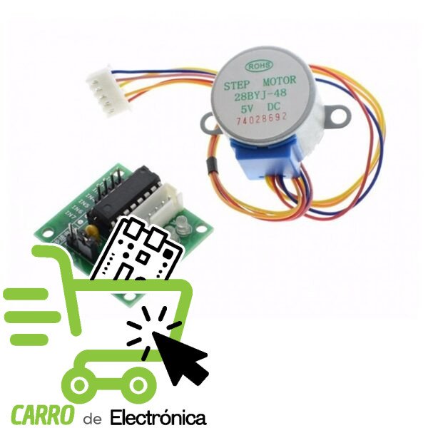 MOTOR A PASOS 28BYJ-48 CON DRIVER ULN2003, 5V