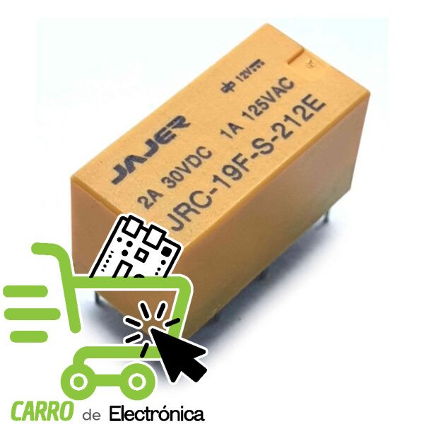 RELEVADOR JRC-19F-S-212E, 2A 30V, 1A 125V
