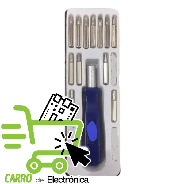 JUEGO DE DESARMADOR CON 15 PUNTAS INTERCAMBIABLES