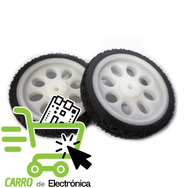 LLANTA DE PLASTICO DIAMETRO 6.5 CM BLANCA