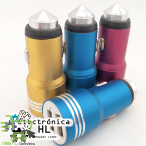 PLUG IN USB DOBLE ALUMINIO