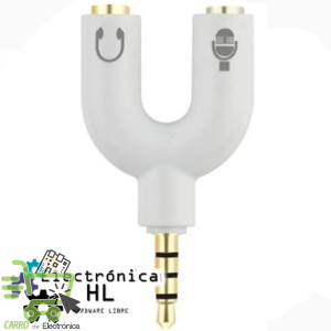 ADAPTADOR STEREO 3.5 MM MACHO A DUAL 3.5 MM HEMBRA