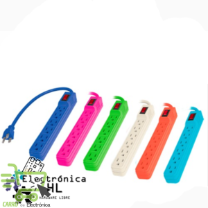 BARRA MULTICONTACTO CON 6 ENTRADAS (COLORES)