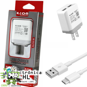 CARGADOR CON CABLE 3A TIPO C