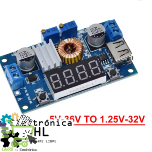 ELEVADOR DE VOLTAJE BOOST STEP UP CON VOLTIMETRO Xl4015 10W 5-35V
