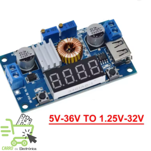 ELEVADOR DE VOLTAJE BOOST STEP UP CON VOLTIMETRO Xl4015 10W 5-35V