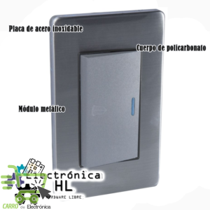 PLACA CON BOTON PARA TIMBRE 72MM