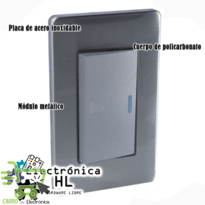 PLACA CON BOTON PARA TIMBRE 72MM