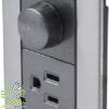 PLACA CON DIMMER ATENUADOR ROTATIVO 500W Y CONTACTO SENCILLO 36MM