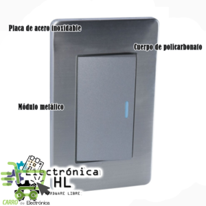 PLACA CON 1 INTERRUPTOR SENCILLO 72MM