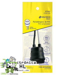 PORTALAMPARA DE PVC CON CABLE PARA INTEMPERIE