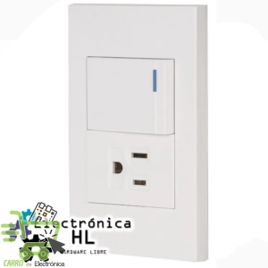 PLACA CON 1 CONTACTO SENCILLO Y 1 CONTACTO ATERRIZADO
