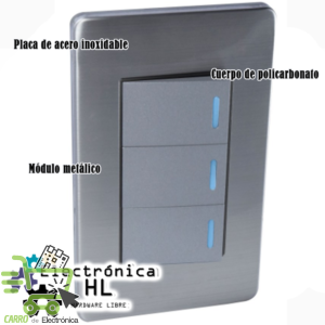 PLACA CON 3 INTERRUPTORES SENCILLOS 24MM