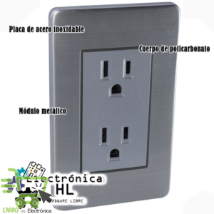 PLACA CON 2 CONTACTOS ATERRIZADO 72MM