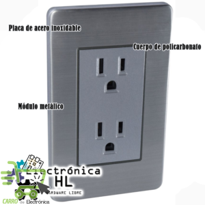 PLACA CON 2 CONTACTOS ATERRIZADO 72MM