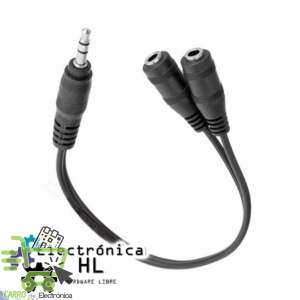 CABLE PARA AUDIO 3.MM, 1 PLUG 2 JACKS, 20 CM