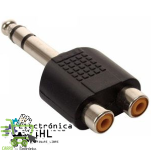 ADAPADOR 2 JACK RCA A PLUG 6.3 ESTEREO