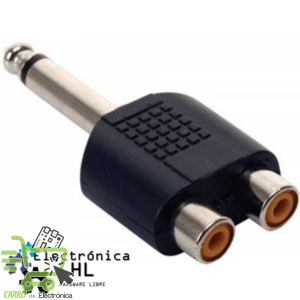 ADAPADOR 2 JACK RCA A PLUG 6.3 MONOAURAL