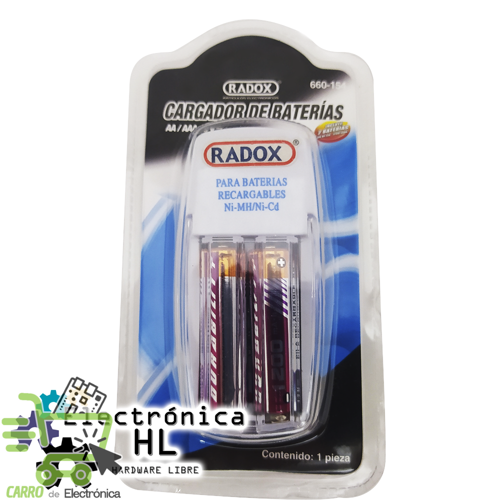 CARGADOR DE BATERIAS 2X AA (BATERIAS INCLUIDAS)