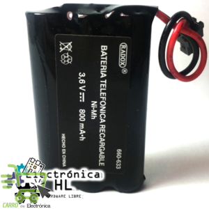 BATERIA TELEFONICA RECARGABLE 3.6V 1200MA 3XAA