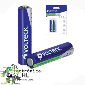 PAQUETE DE 2 PILAS RECARGALES AAA 1000MAH