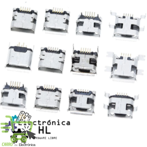 JACK MICRO USB PARA CHASIS (12 MODELOS DIFERENTES)
