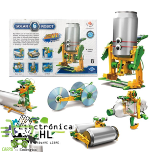 ROBOT SOLAR 6 EN 1 CON PRODUCTOS RECICLABLES 2V