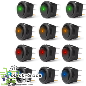 SWITCH BALANCIN CON PILOTO 3 PATAS 12V