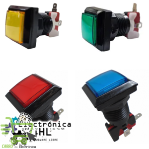 PUSH BUTTON PARA MAQUINITA CON MICROSWITCH Y PILOTO 250 AC