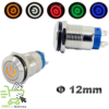 PUSH BUTTON ON OFF CON ENCLAVE METALICO Y LUZ PILOTO, 12-24V