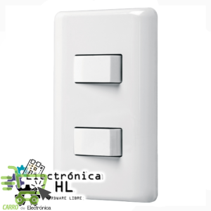 PLACA CON 2 INTERRUPTORES SENCILLOS