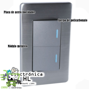 PLACA CON 1 INTERRUPTOR SENCILLO Y 1 INTERRUPTOR DE ESCALERA 36MM