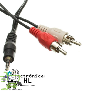 CABLE AUDIO 2 PLUG RCA - 1 PLUG ESTEREO 3.5 MM 1.8 M