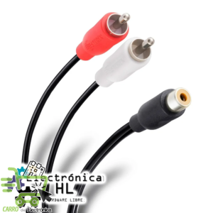 CABLE AUDIO 2 PLUG RCA - 1 JACK RCA 15 CM
