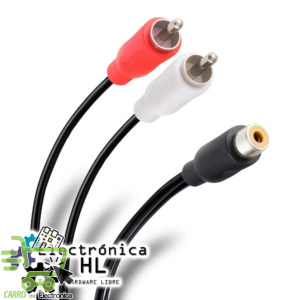 CABLE AUDIO 2 PLUG RCA - 1 JACK RCA 15 CM