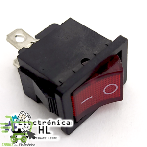 SWITCH BALANCIN 3 PATAS ROJO PILOTO 6A 250V / 10A 125V