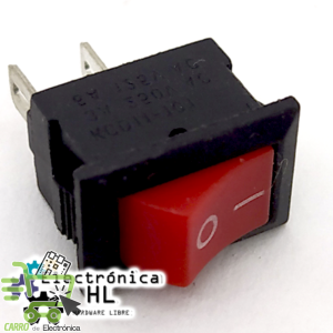 SWITCH BALANCIN MINI ROJO 3A 2250V / 6A 125V