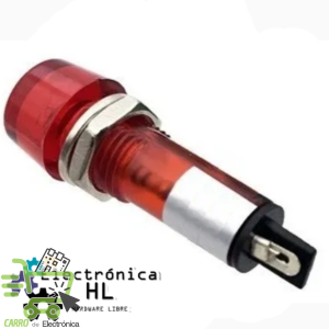 LUZ PILOTO 12MM ROJO NEON 12V DC