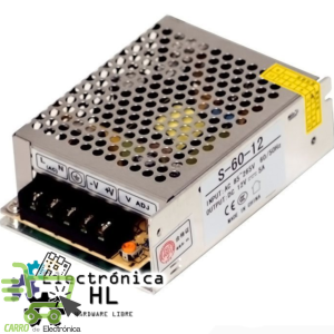 FUENTE CONMUTADA DE ALIMENTACION 12V 5A 60W, 110/220VCA
