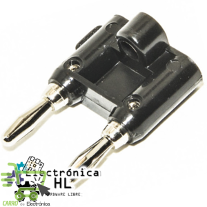 PLUG DOBLE BANANA O PHILIPS NEGRO