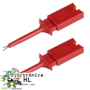 PUNTAS CON PINZA DE GANCHO PARA PRUEBA ROJA