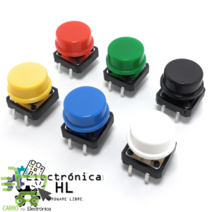 PUSH BUTTON CON TAPA 12x12x7.3 MM
