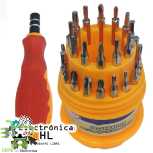 KIT DE DESARMADOR CON 30 PUNTAS INTERCAMBIABLES
