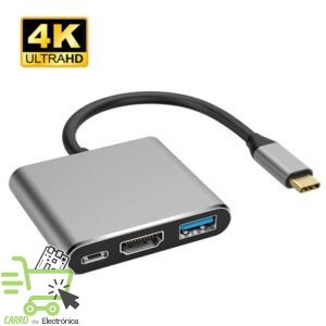ADAPTADOR USB TIPO C A HDMI, USB 3.0 Y TIPO C