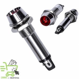 LUZ PILOTO METALICO 10MM ROJO NEON 12V DC